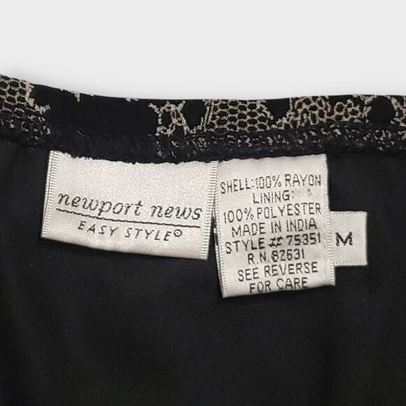 Newport News Asymmetrical Ruffled Mesh Dark Floral Midi Skirt Black Grey Medium - Picture 6 of 9